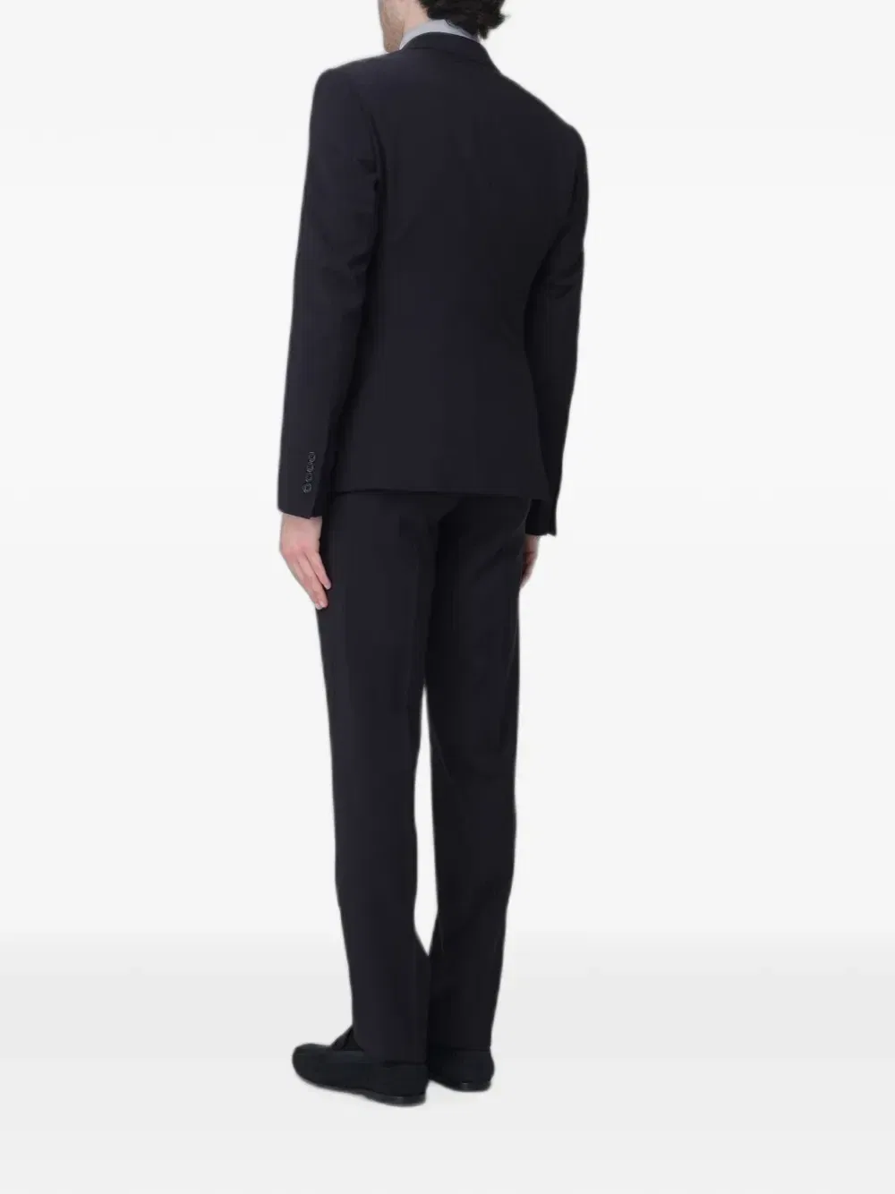 Однобортный костюм с заостренным лацканом Emporio Armani, синий — фото 3