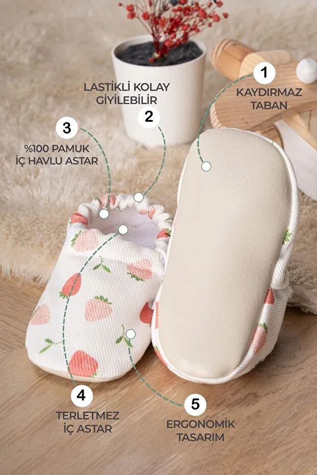 Детские пинетки для новорожденных хлопковые Buude Kids, Strawberry