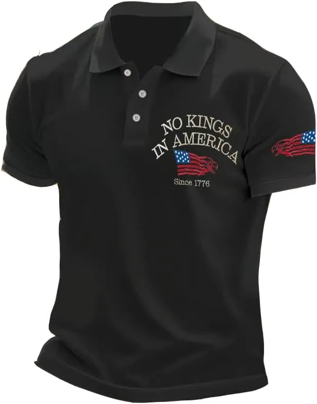 Мужская футболка с принтом No Kings in America Since 1776, Black