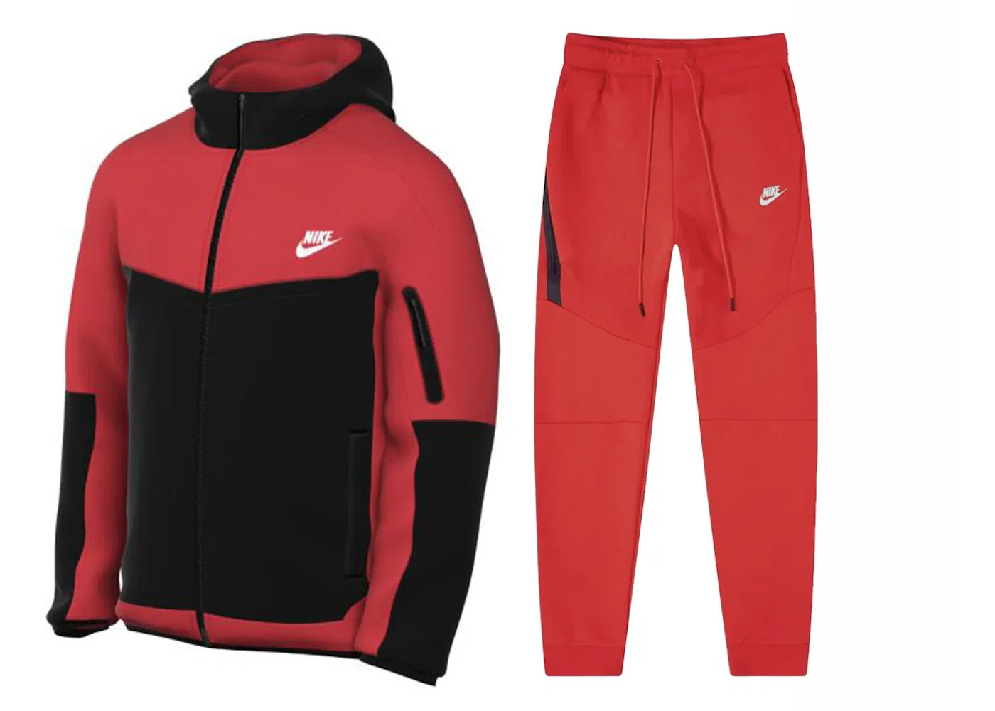 Мужской комплект спортивной одежды Nike Sportswear Tech Fleece Full Zip Hoodie & Joggers Set, Light Crimson/Black/White