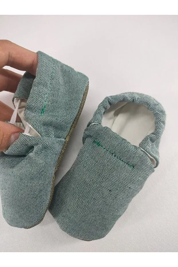 Детские пинетки для новорожденных вязаные Loove Bebe, Green — фото 4