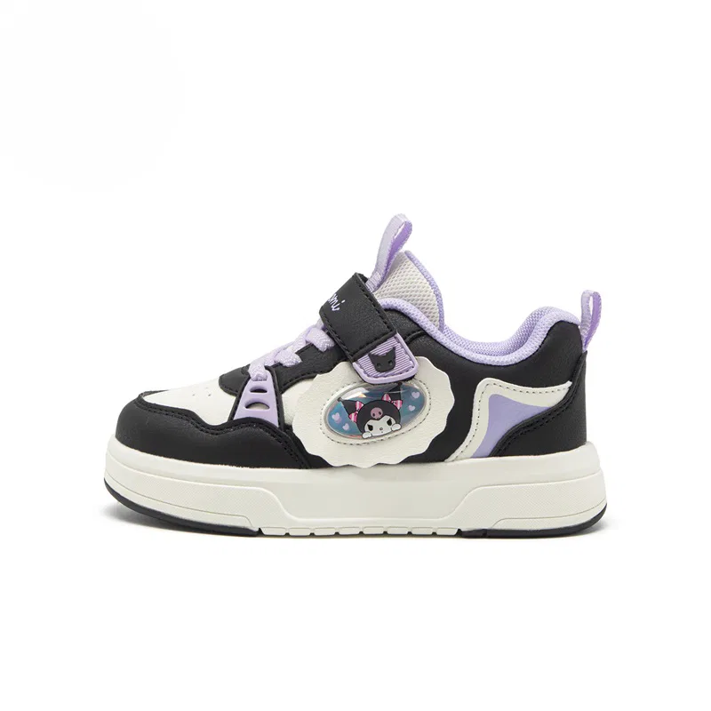 Детские кеды для скейтбординга с синтетической кожей Sanrio Kuromi Black Beige