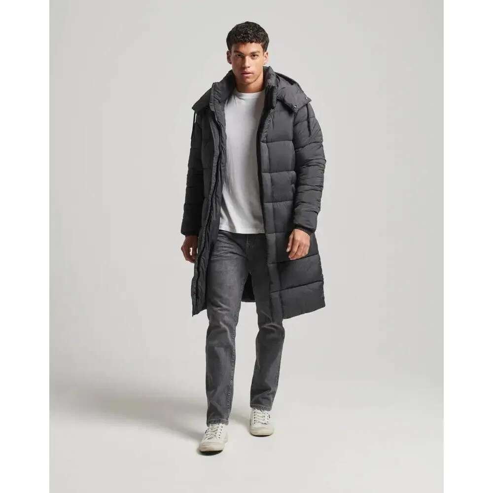 Мужская длинная куртка с капюшоном Superdry Ripstop, Schwarz