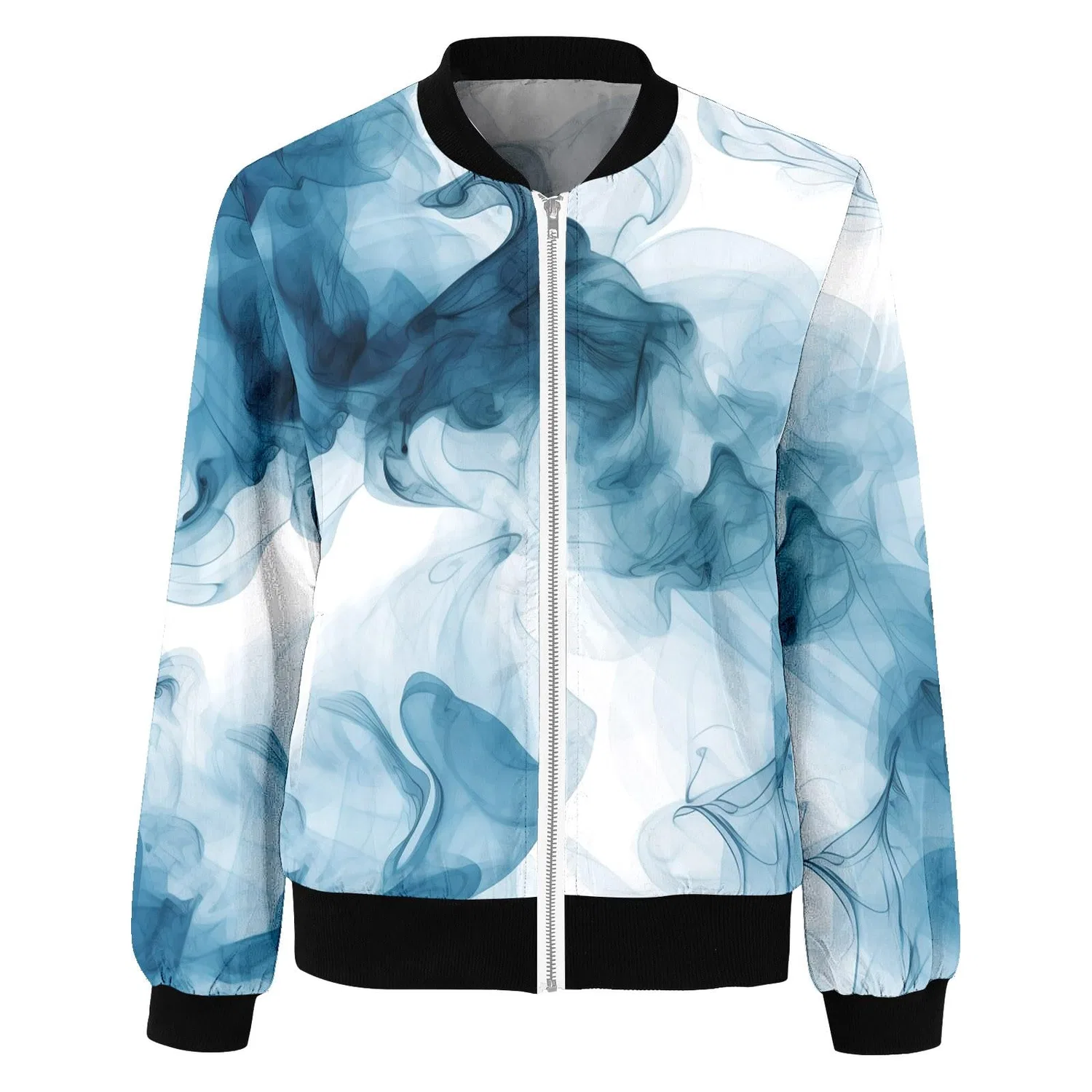 Женская куртка-бомбер с молнией Casual Pilot Jacket, Azzurro — фото 3