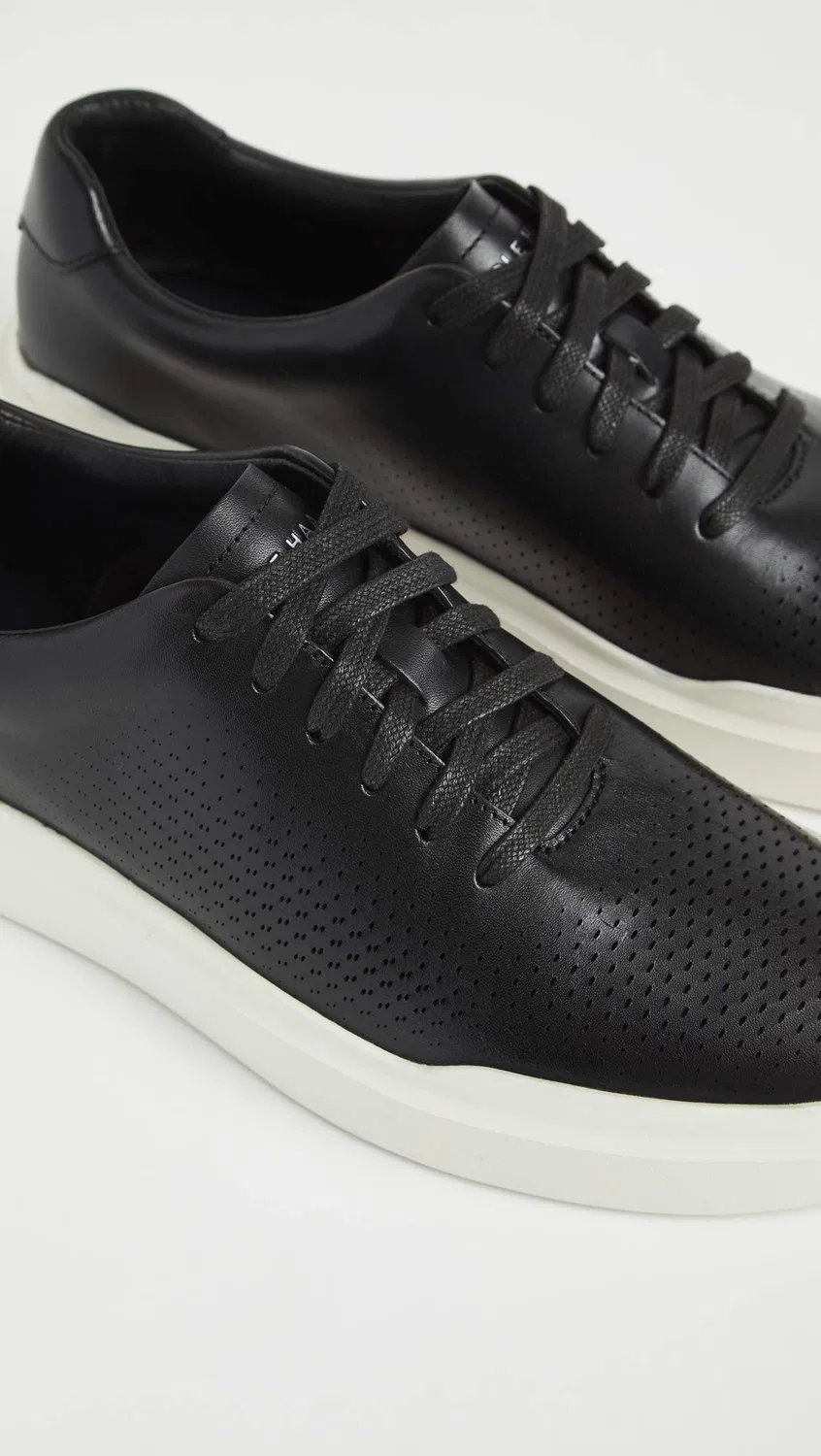 Детские кроссовки для мальчиков с перфорацией Grandpro Rally Laser Cut Cole Haan, Black — фото 3