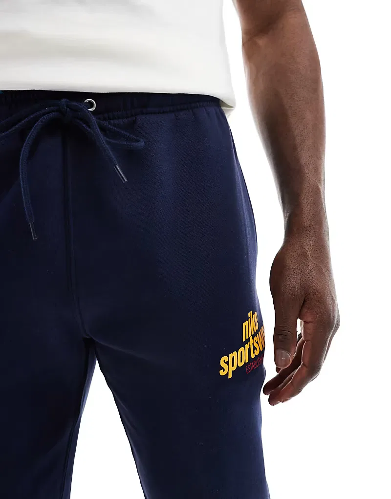 Штаны спортивные Sportswear с логотипом Nike, темно-синий — фото 3