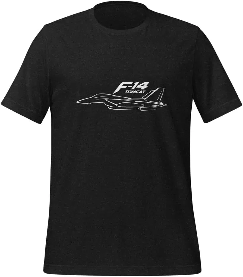 Мужская футболка с принтом F-14 Generic, Black Heather