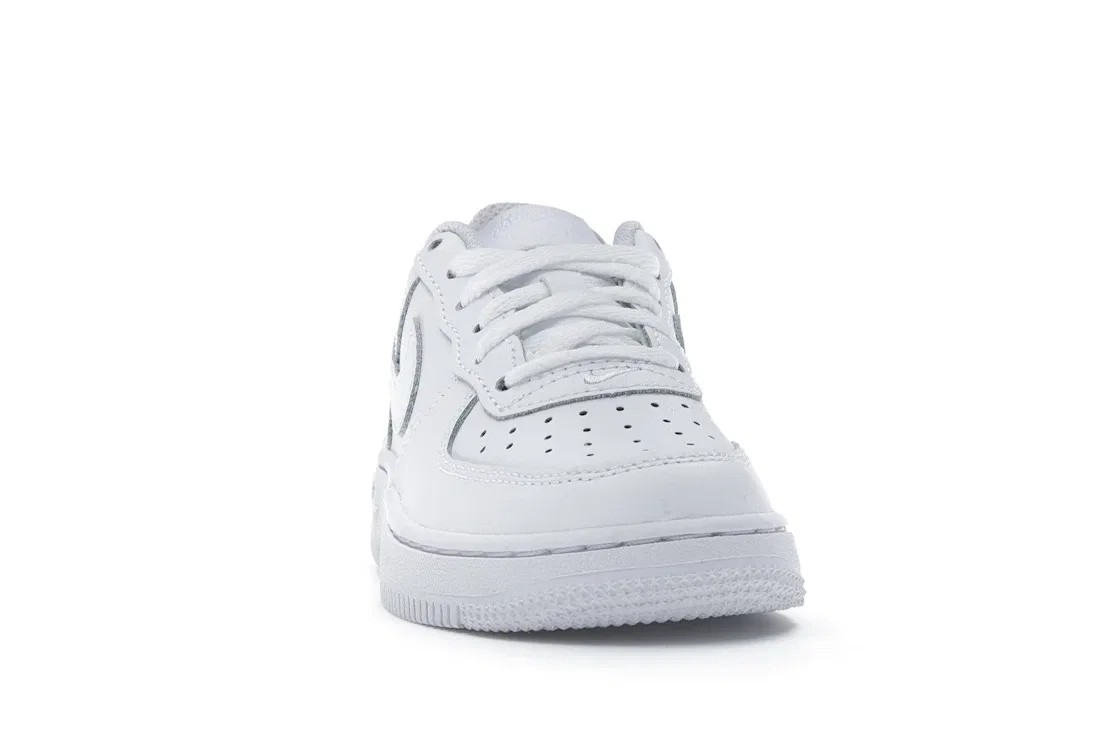 Детские кроссовки для мальчиков с перфорированным носком Nike Air Force 1 Low, White/White-White — фото 2
