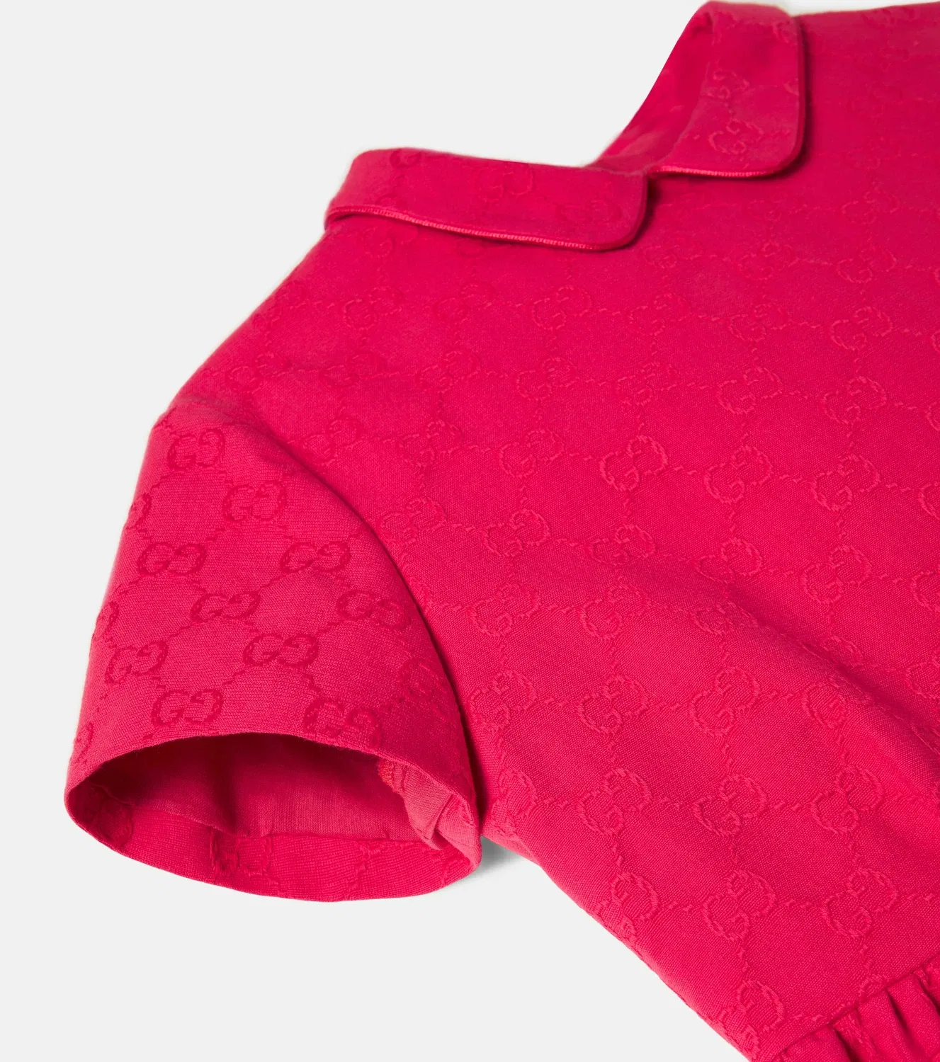 Нарядное платье с жаккардовым узором GG, Gucci Kids, красный — фото 4