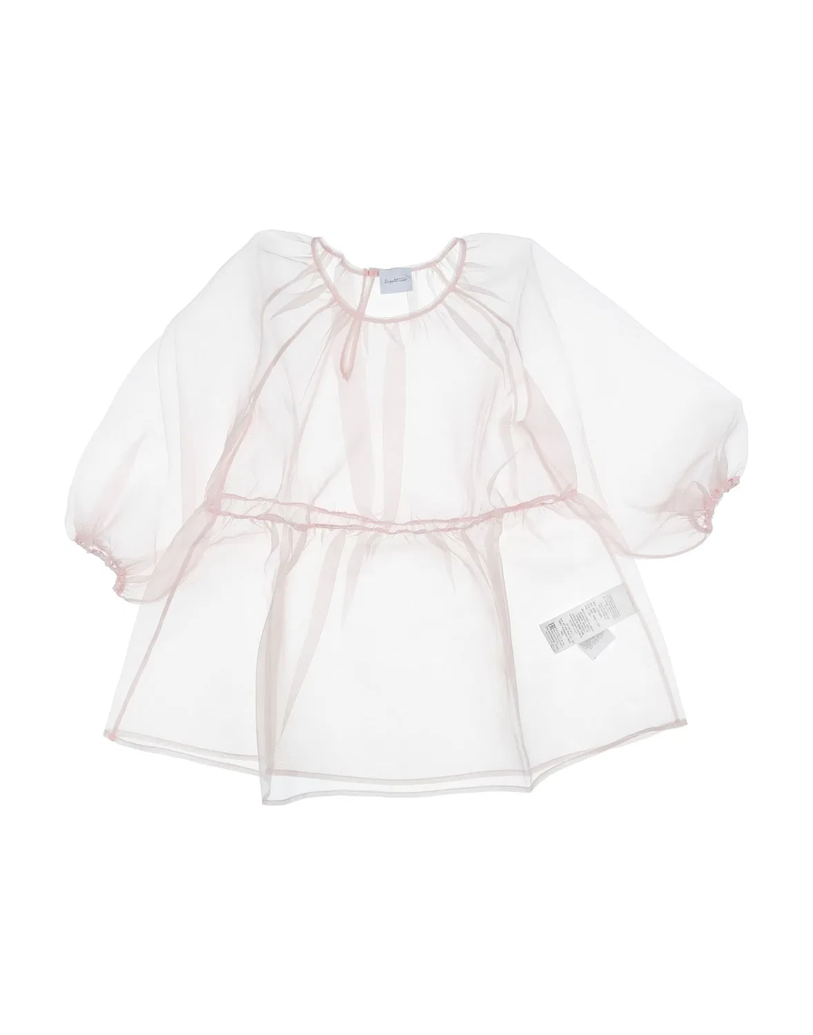 Детская блуза из органзы с длинным рукавом Le Petit Coco, Light Pink