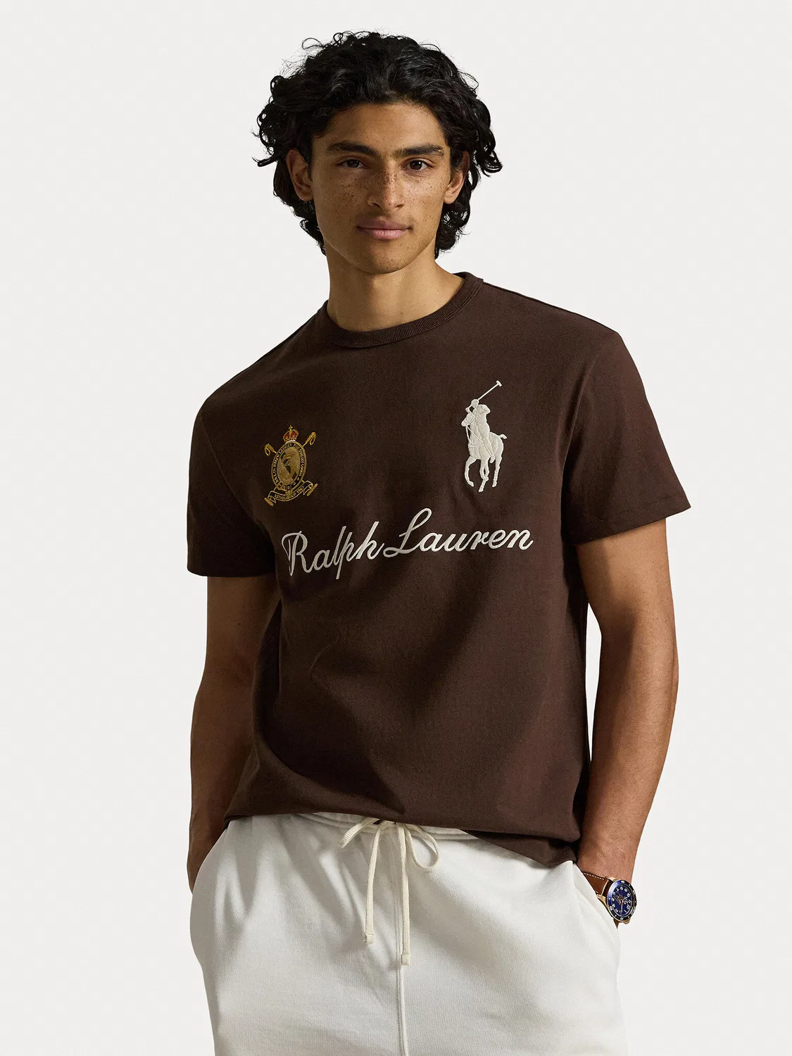 Мужская футболка стандартного кроя Polo Ralph Lauren, коричневый