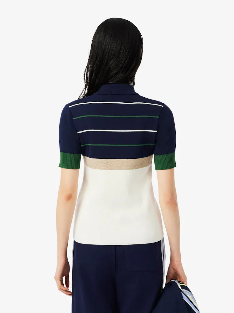 Свитер женский LACOSTE Colorblock Polo, колорблок — фото 3
