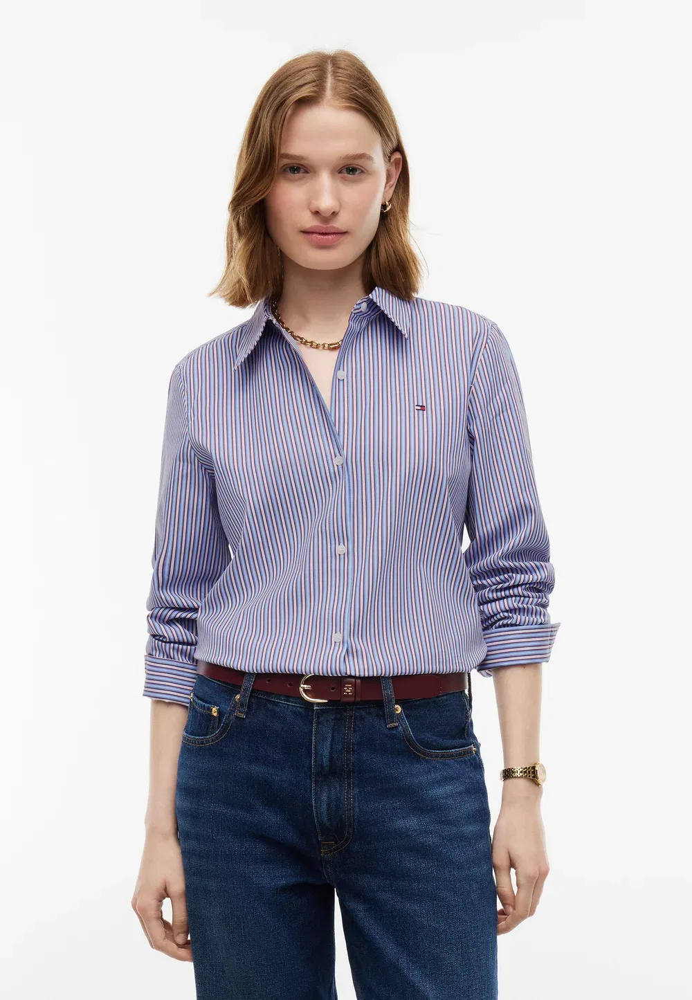 Блузка на пуговицах Tommy Hilfiger, Blue/Burgundy