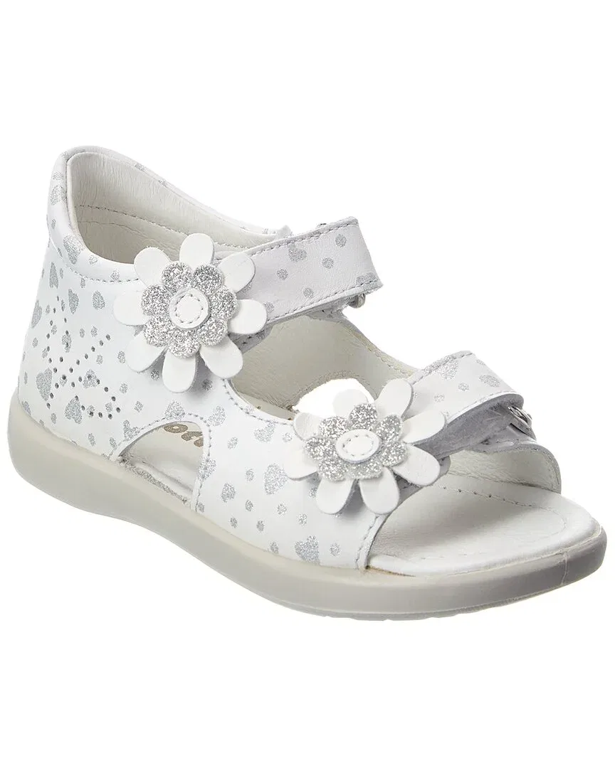 Детские сандалии с цветочной аппликацией Naturino, Falcotto Mongy Leather Sandal White