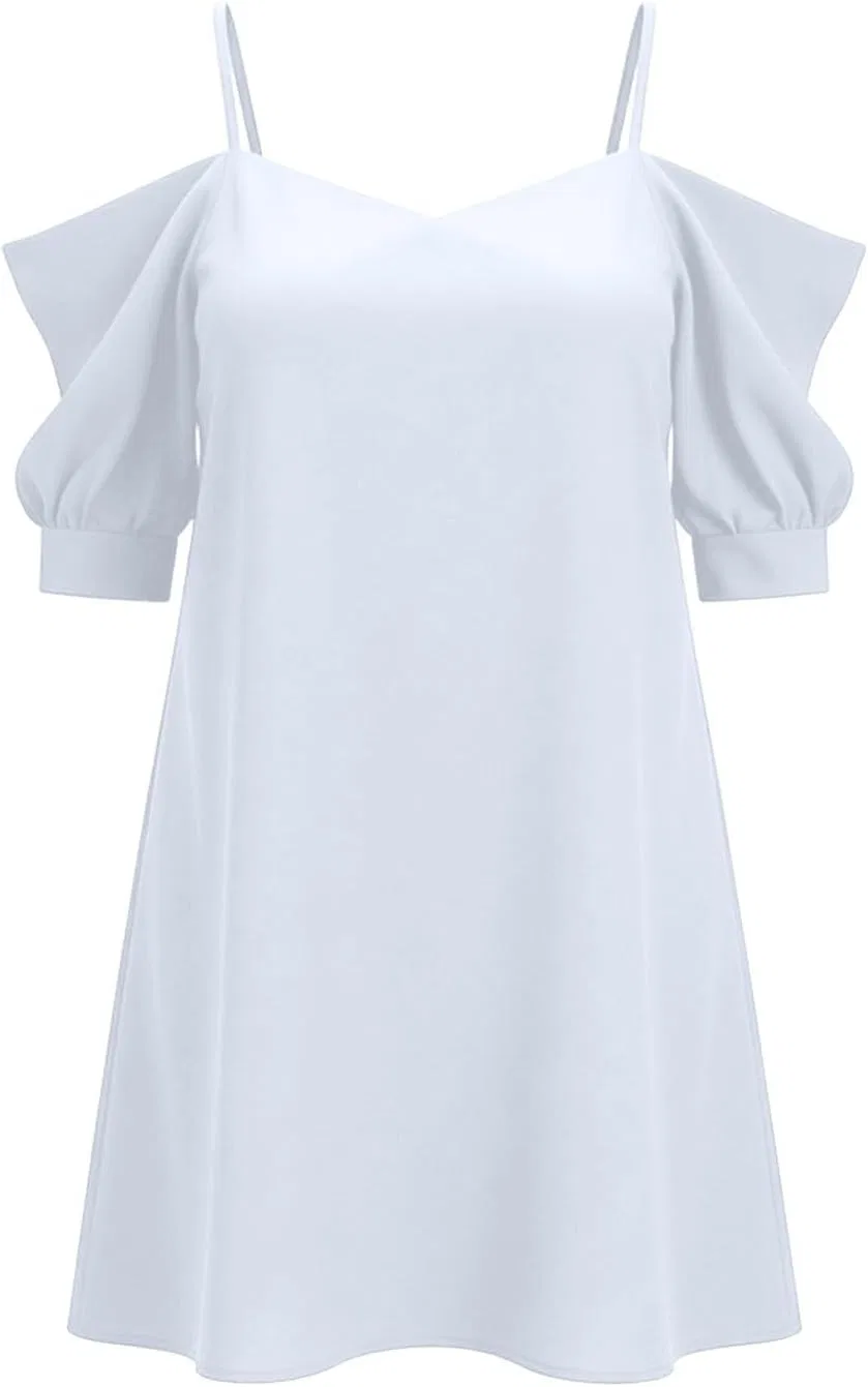 Женское летнее платье офф-шолдер A-line Plus Size, White