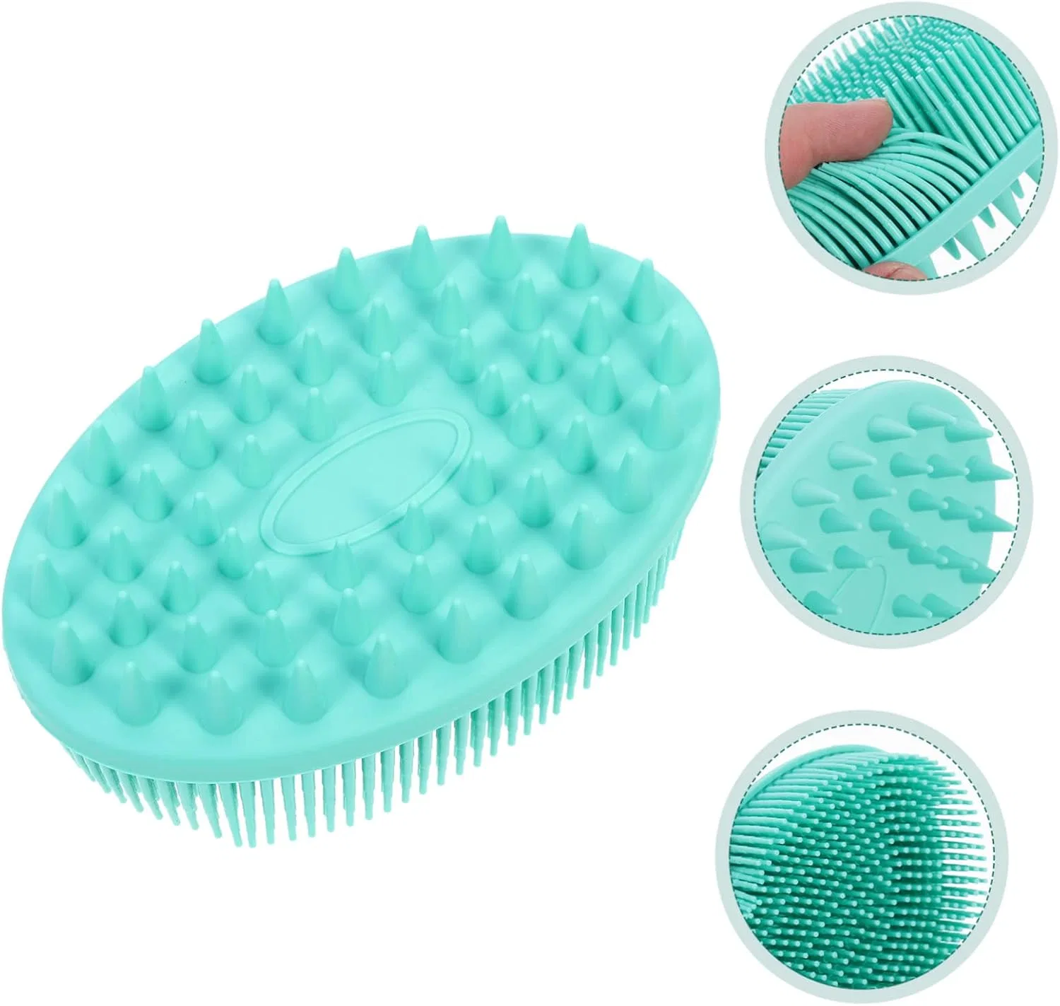 Силиконовая щетка для тела Healeved, набор 2 шт, 12.5x8x9 см, Green — фото 2