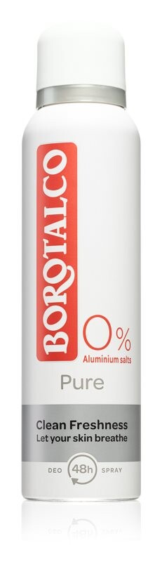 

Спрей-дезодорант без алюминия 48 часов. Borotalco Pure