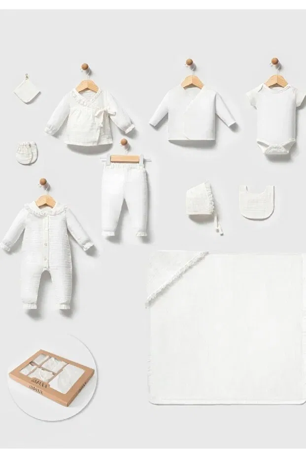 Детский комплект боди-комбинезонов для новорожденных девочек Basics Cherub Baby, Ecru — фото 4