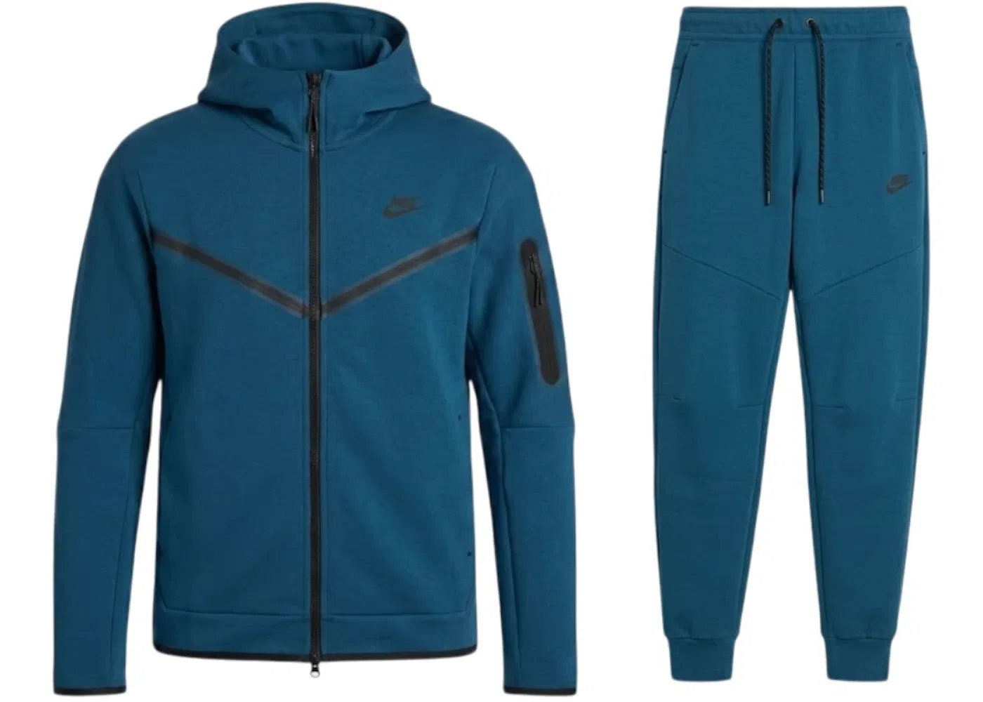 Мужской спортивный костюм из футера с капюшоном Nike Sportswear Tech Fleece Hoodie & Joggers Set (FW24), Court Blue Black