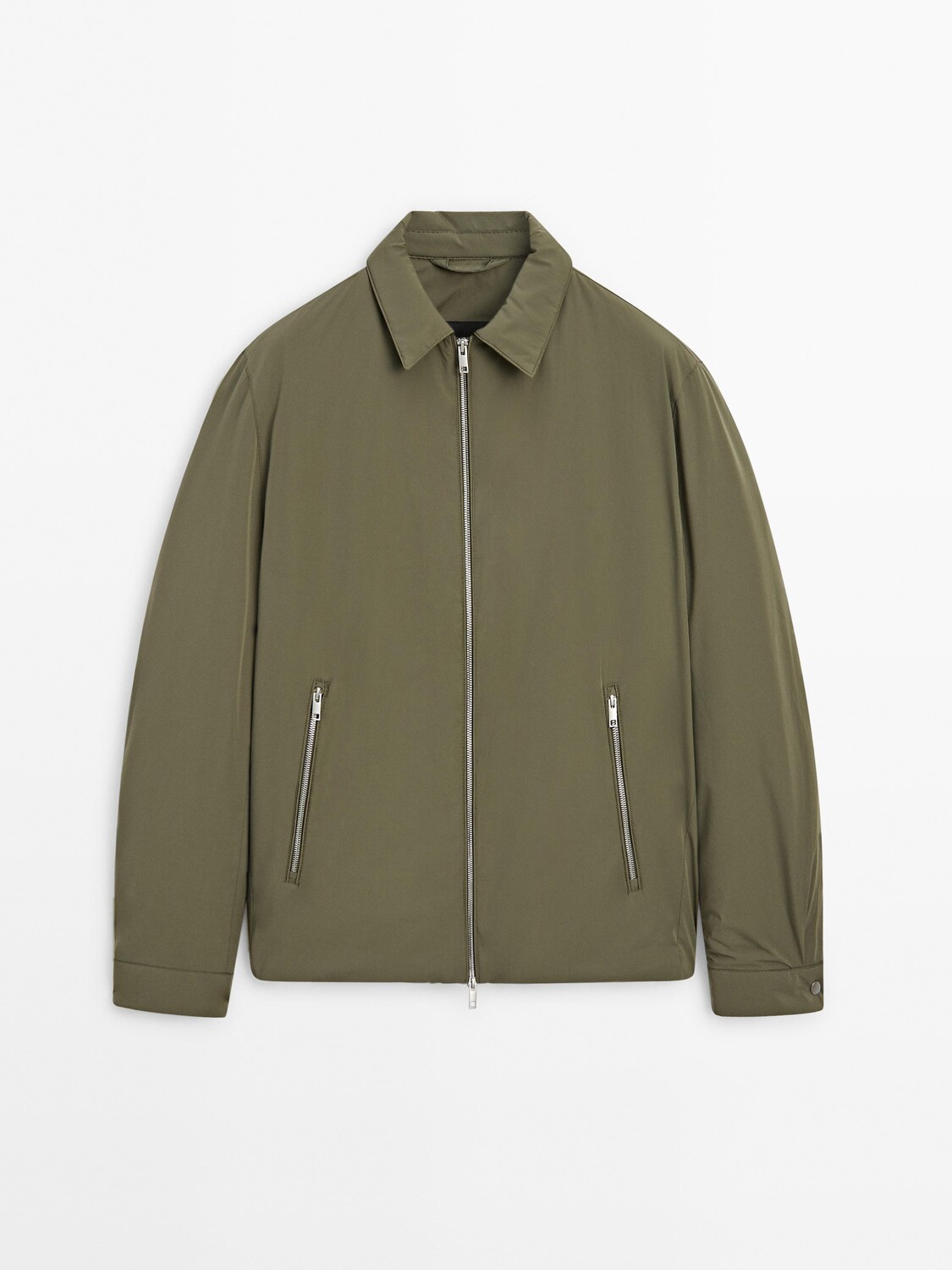 

Куртка с карманами на молнии Massimo Dutti, хаки