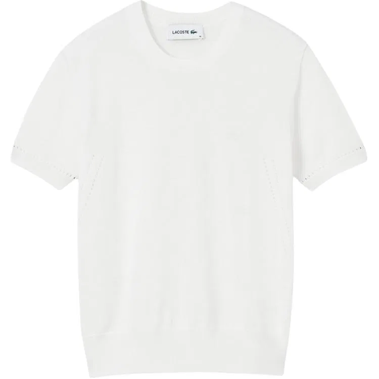 Женский джемпер с круглым вырезом LACOSTE, Ecru