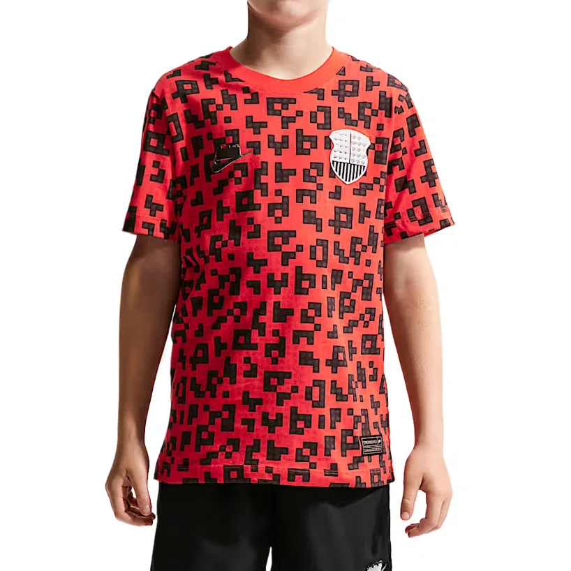 Детская футболка с круглым вырезом Bright Red/Black Nike