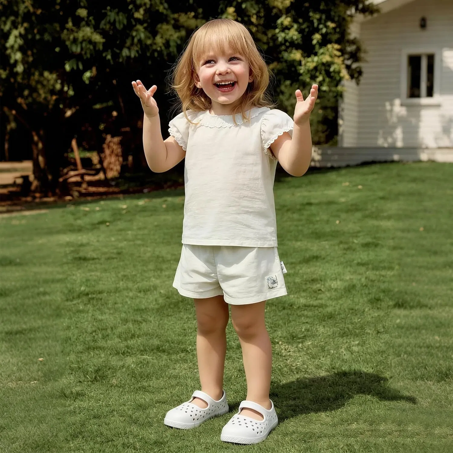 Детские туфли Мэри Джейн для девочек Mary Jane Water Shoes Nedaan, White — фото 2