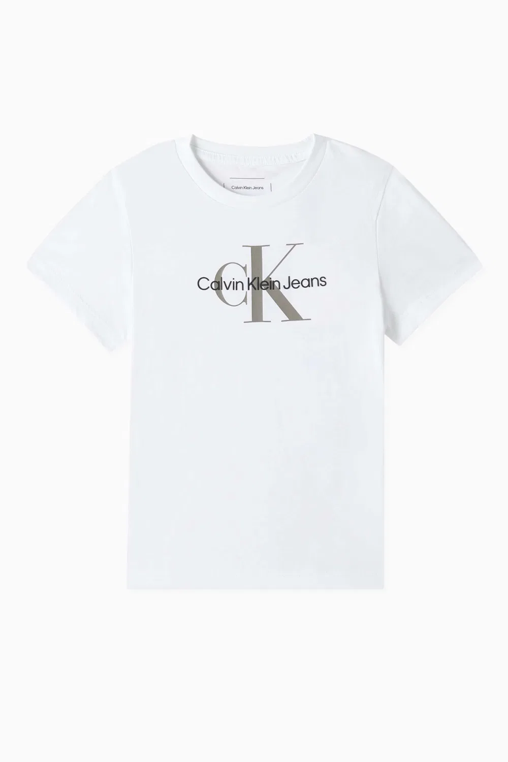 Футболка хлопковая с монограммой CK Monogram Calvin Klein, белый