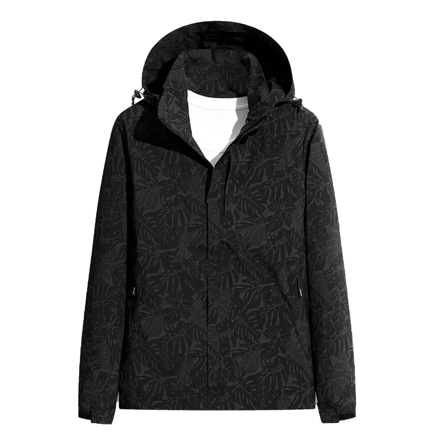 Женская непромокаемая куртка с принтом Maple Print, Black — фото 4