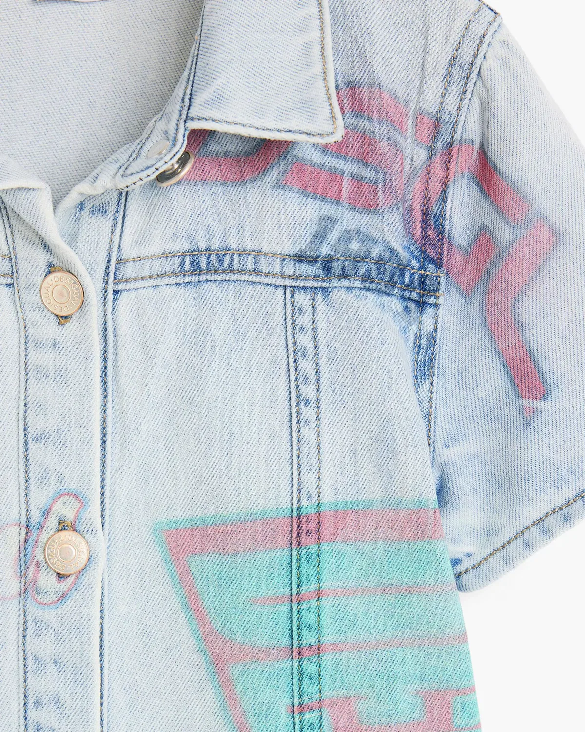 Детское платье для девочек джинсовое с принтом Desigual, Azul — фото 4