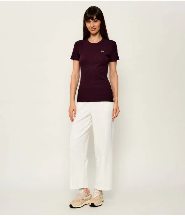 Футболка Lacoste Bordeaux, Slim Fit, бордовый — фото 2
