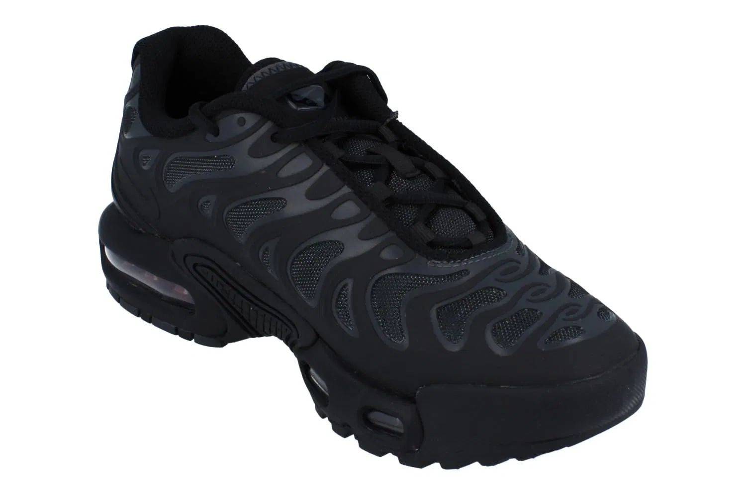 Детские кроссовки для мальчиков с закрытой шнуровкой NIKE Air Max Plus Drift GS NIKE, Black Black Anthracite 002 — фото 4