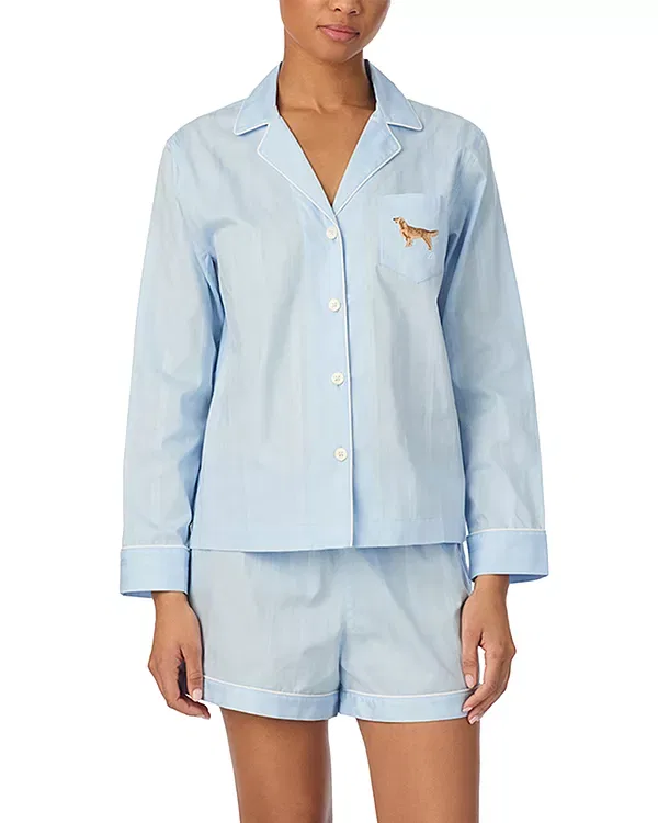 Женский комплект пижамы с длинным рукавом Ralph Lauren, Light Blue Stripe
