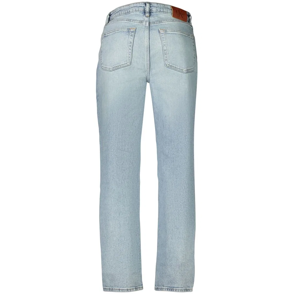 Женские джинсы мом с эффектом потертости Azzurro Cotton Calvin Klein, Blue — фото 2