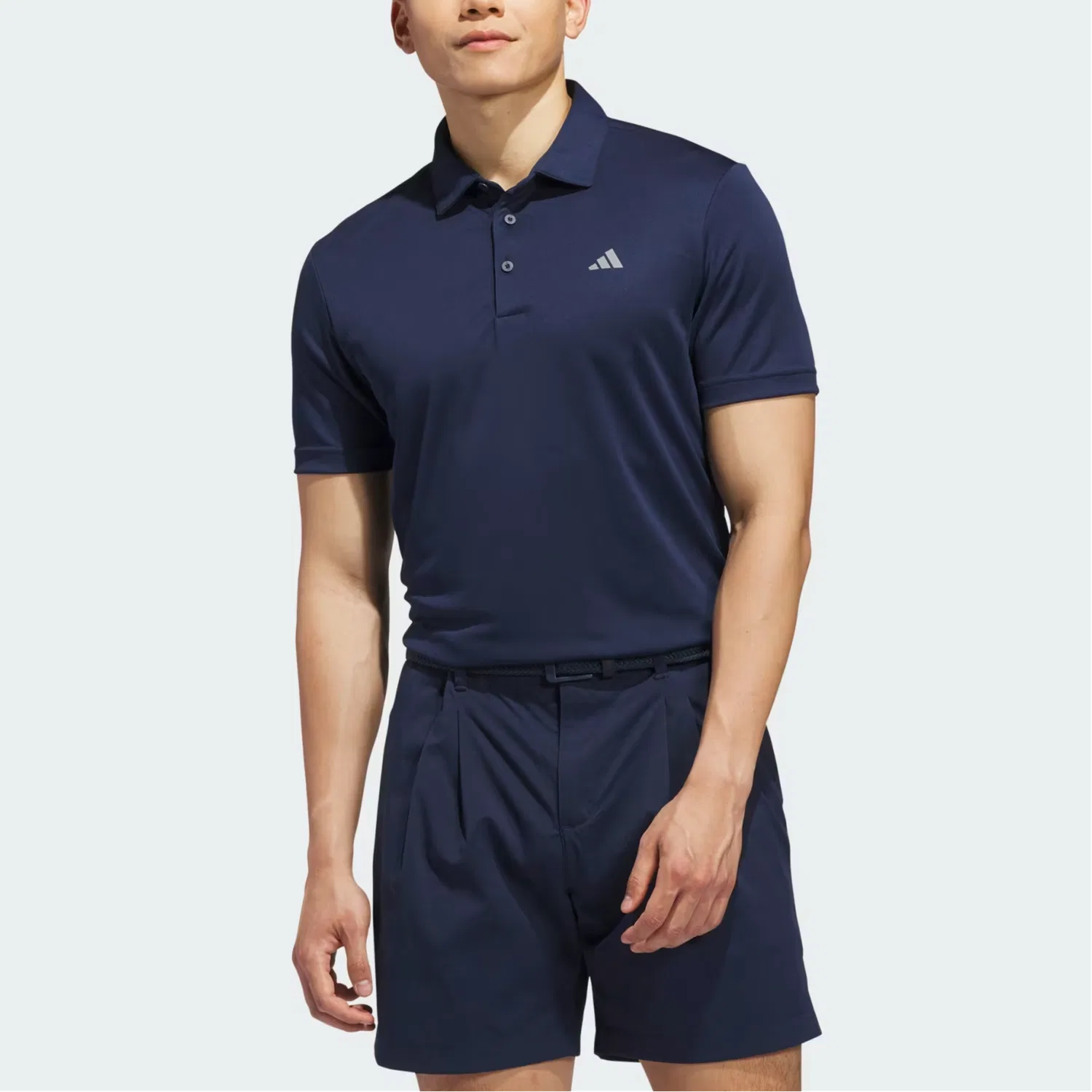 Мужское поло с воротником и синим цветом Adidas, Blue — фото 3