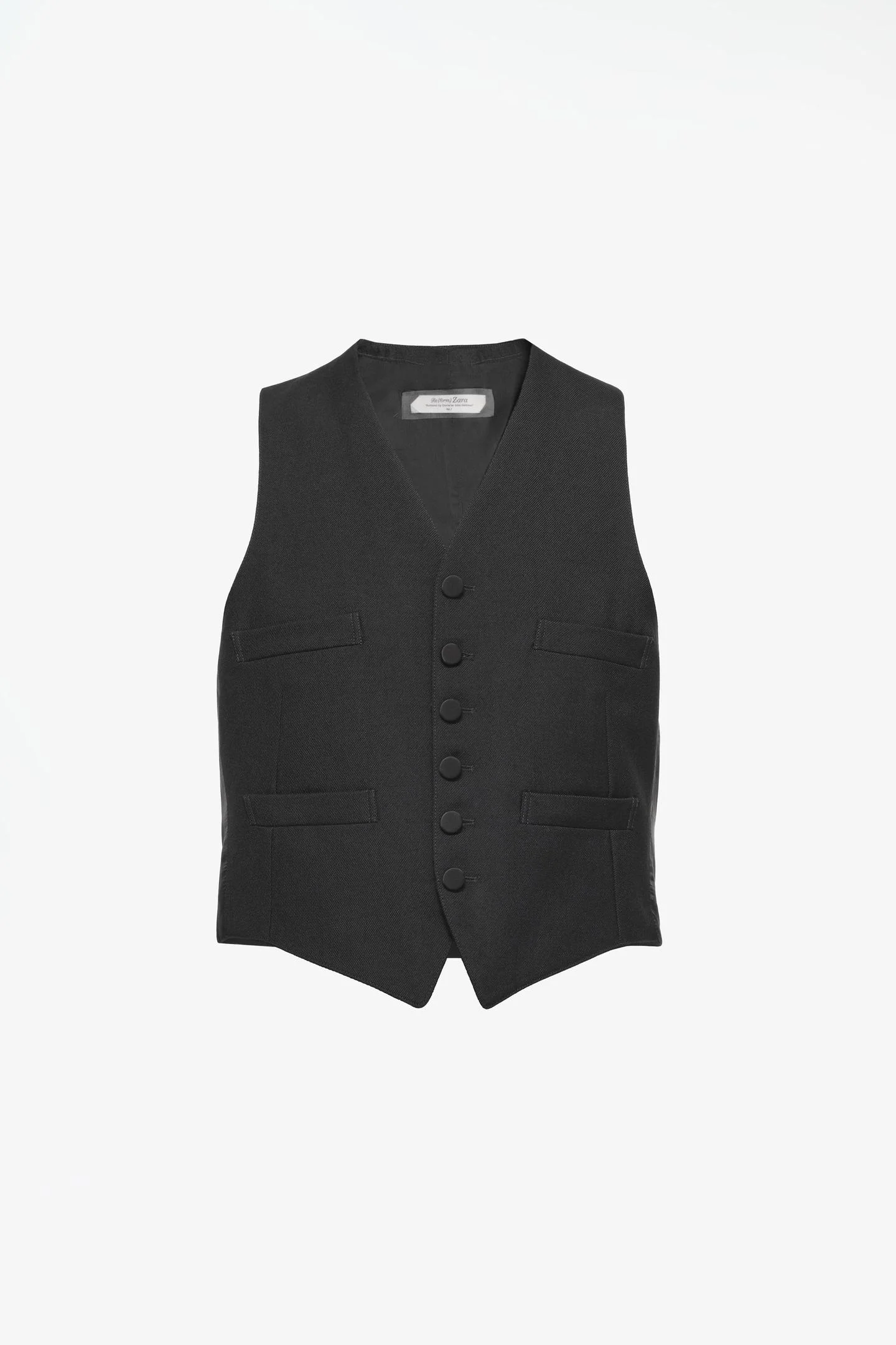 Жилет Zara смокинг из шерсти, черный