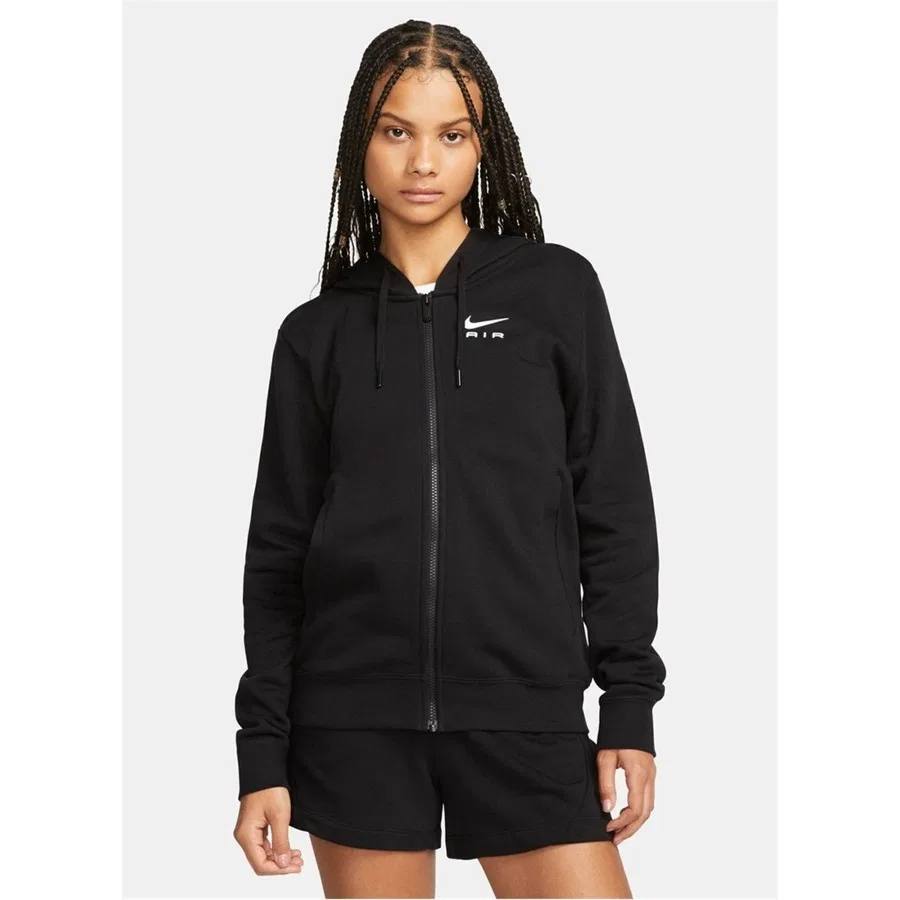 Женский свитшот с капюшоном Air Fleece Nike, Черный