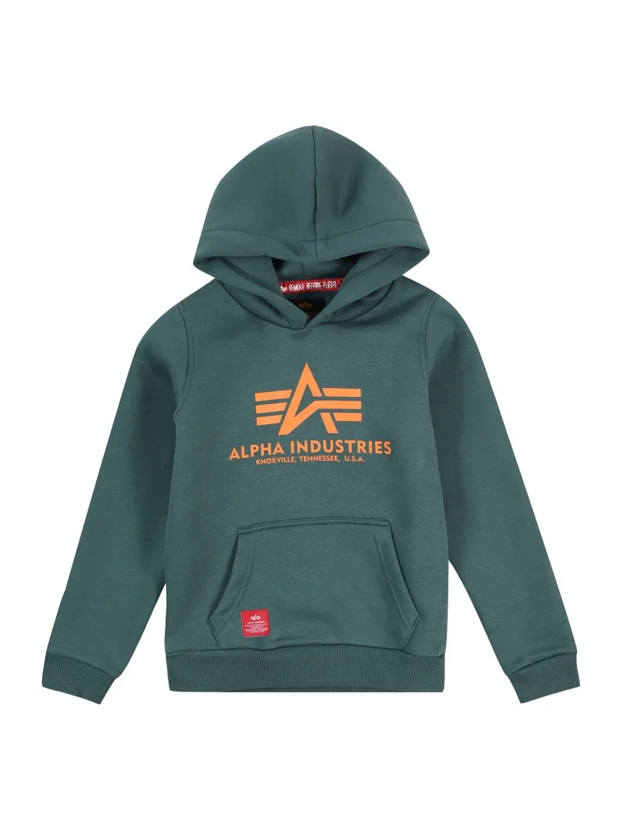 Толстовка ALPHA INDUSTRIES темно-зеленого цвета