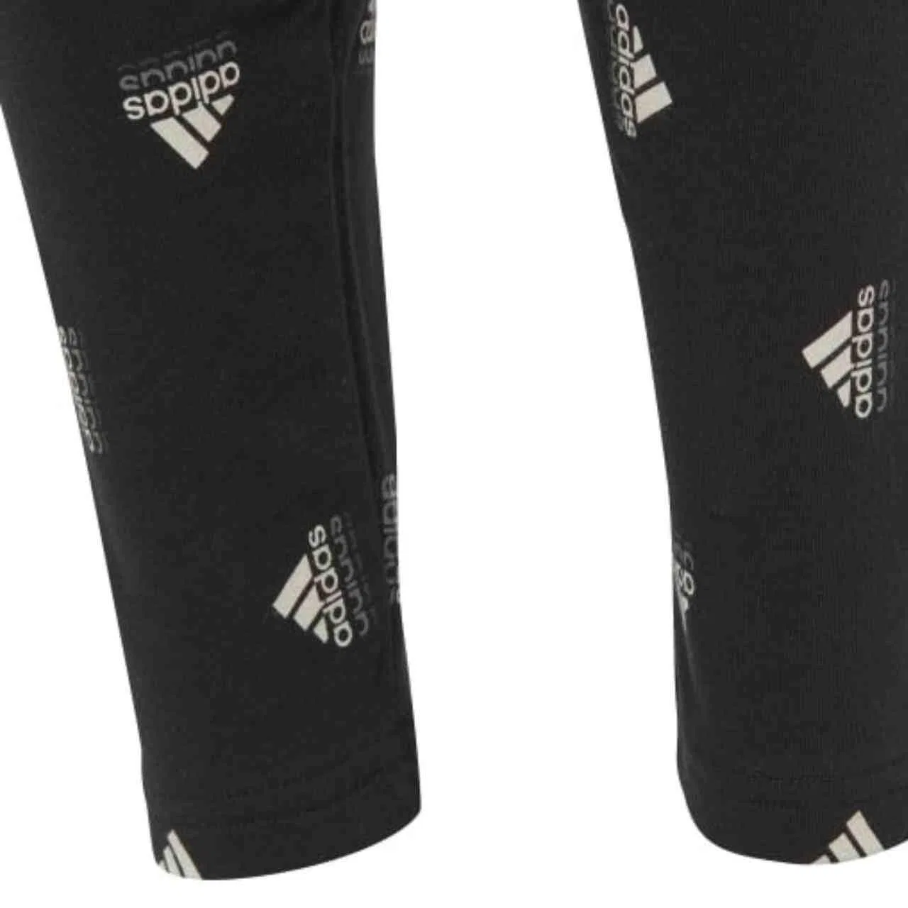 Детские леггинсы с принтом Brand Love Print Adidas, Schwarz Weiss Schwarz — фото 3