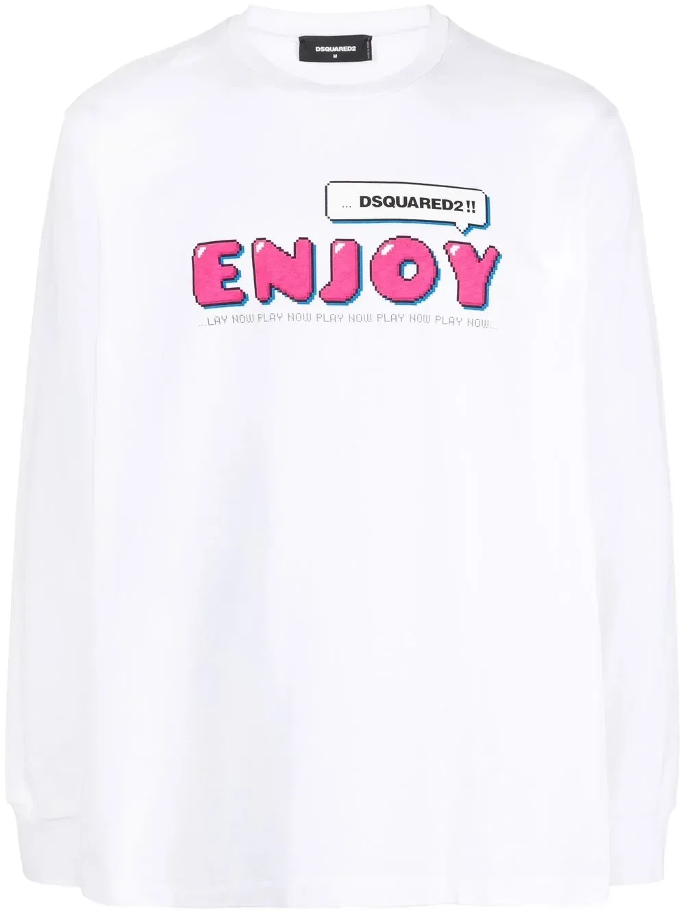 Лонгслив с принтом Enjoy Dsquared2, белый