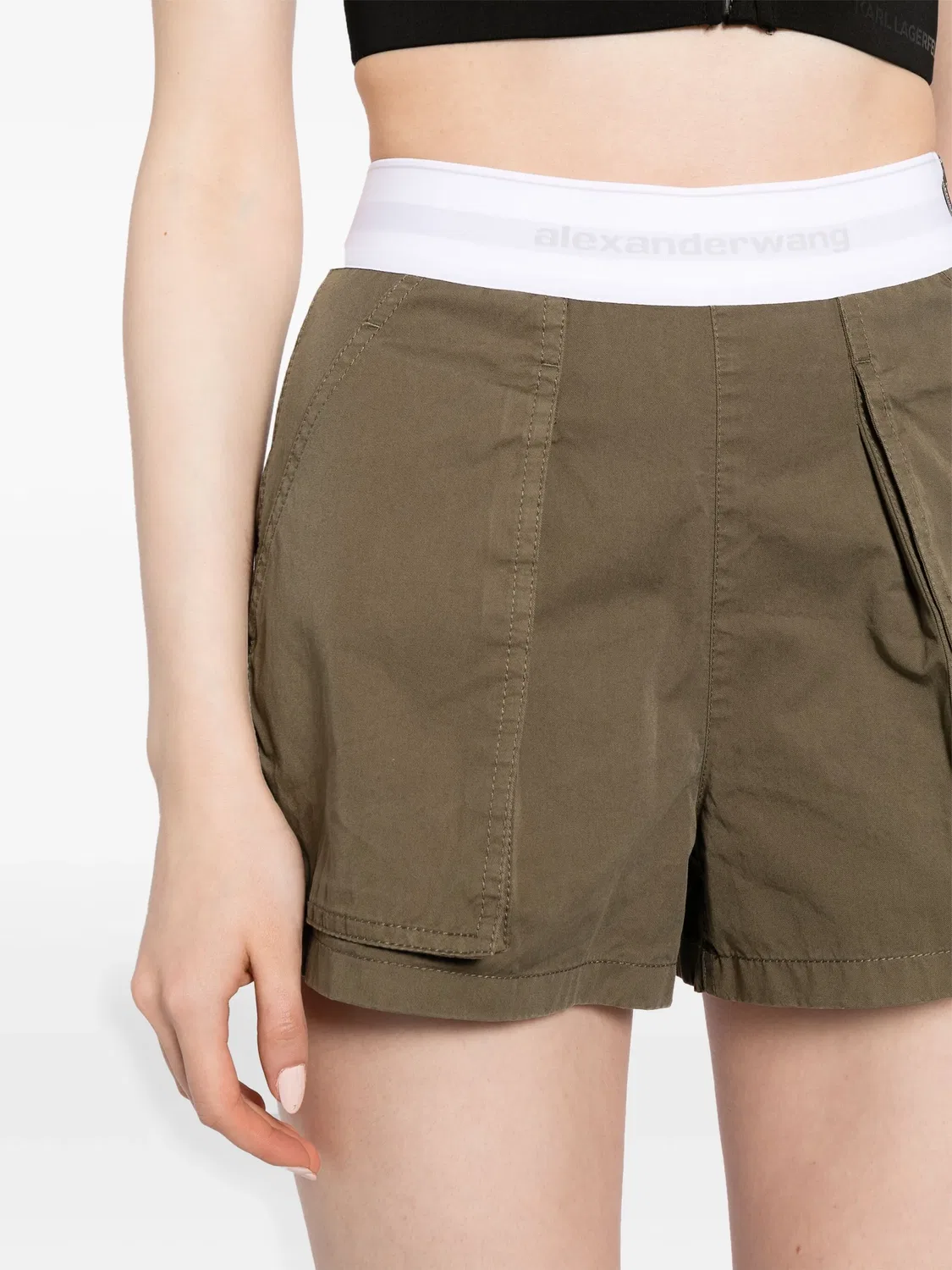 Шорты карго с логотипом на пояснице Alexander Wang, зеленый — фото 4