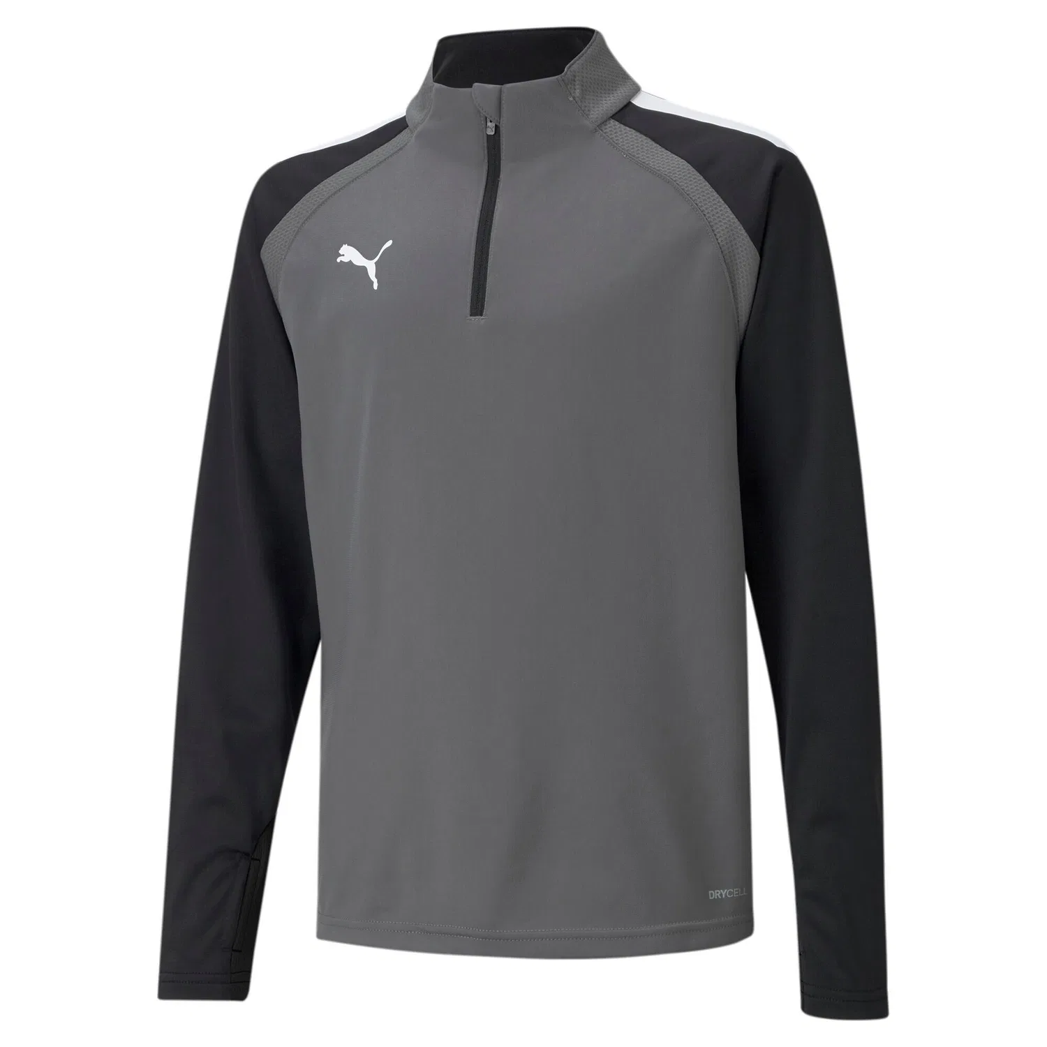Детское лонгслив с 1/4 молнией teamLIGA Puma, Grau / Weiss