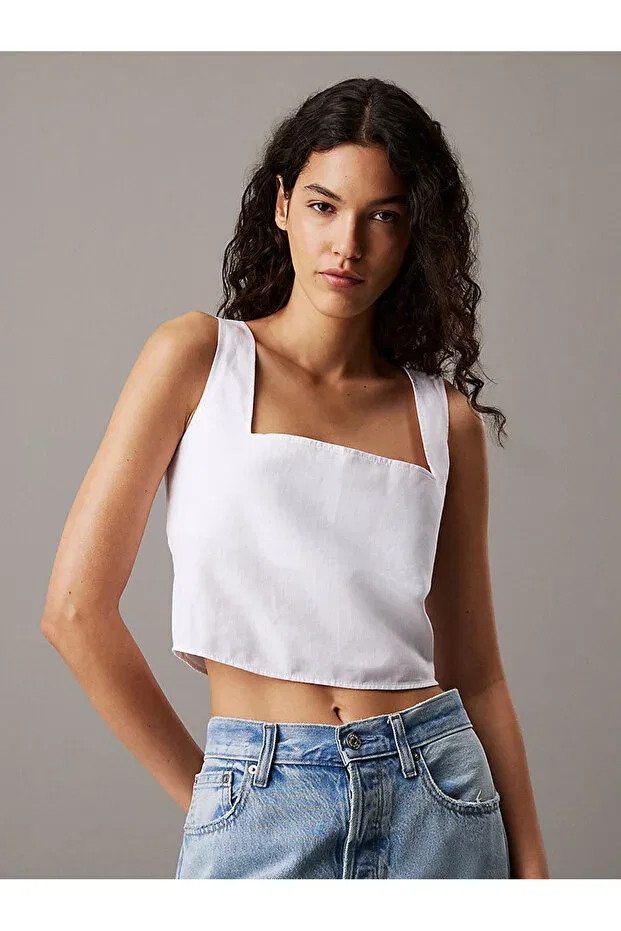 Женский топ на тонких бретелях Calvin Klein, White