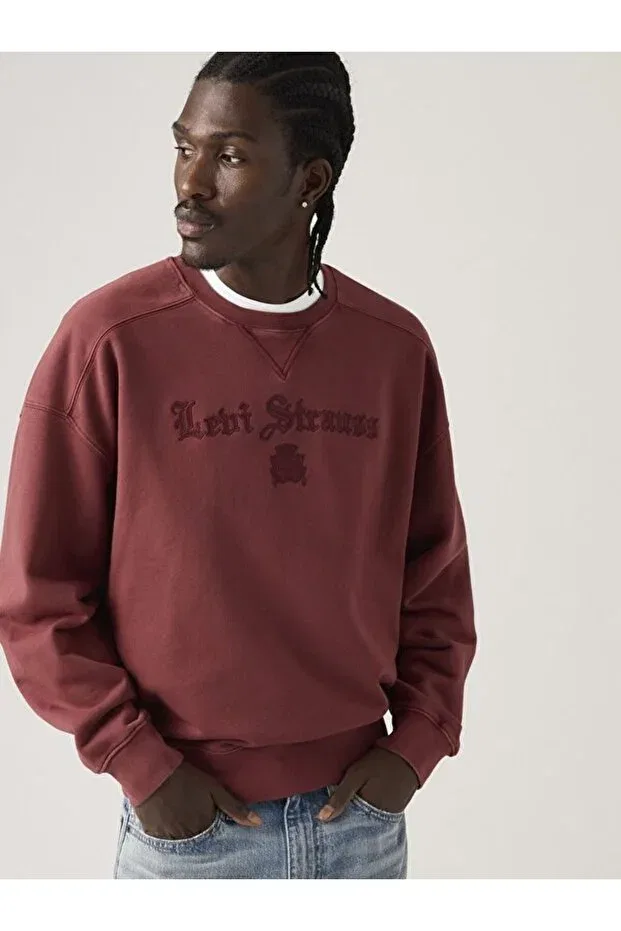 Мужские свитшот свободного кроя с принтом Levi'S, Burgundy