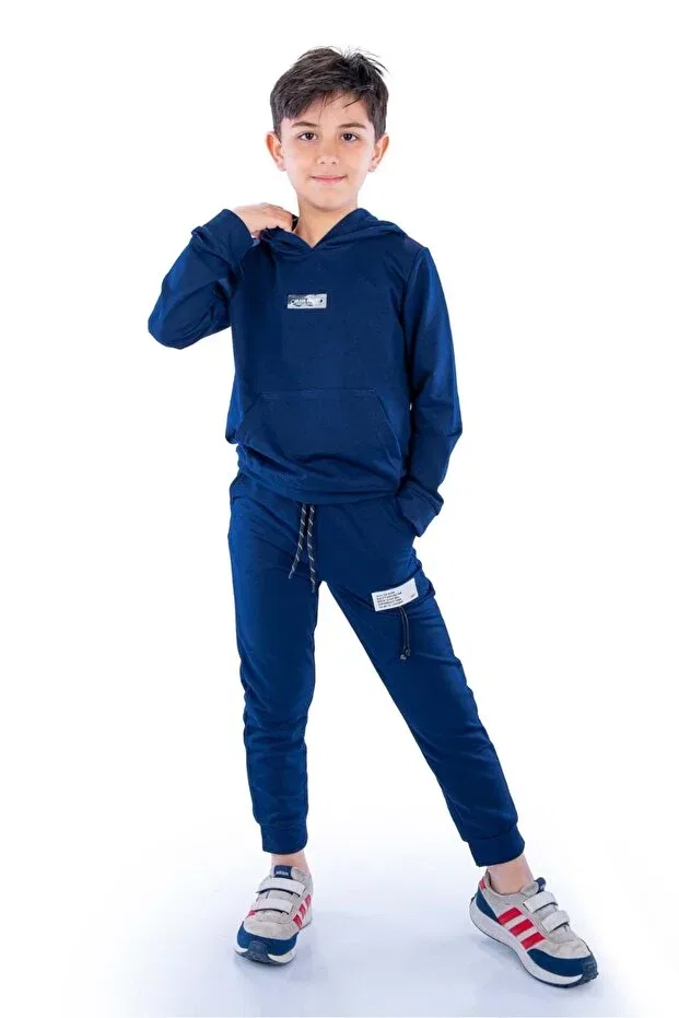 Детский спортивный костюм-двойка с капюшоном Minikadam, Navy Blue — фото 3