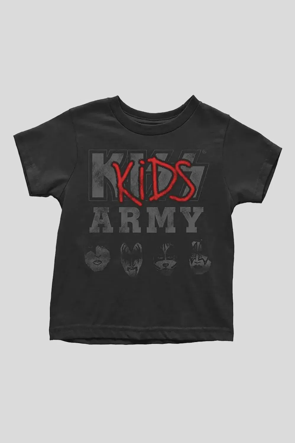 Детская футболка с принтом Army Band Logo Kiss, Black — фото 3