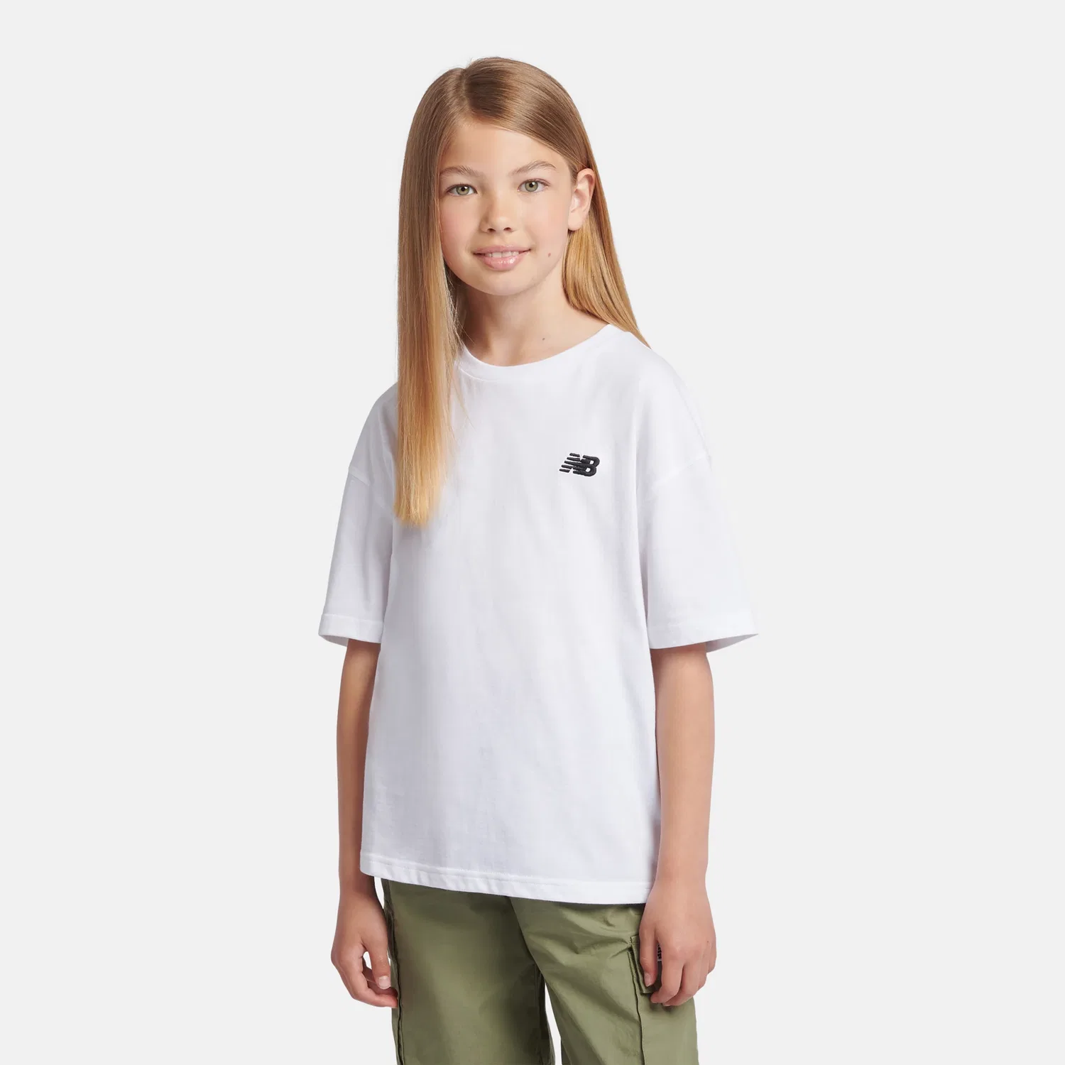 Детская футболка с коротким рукавом с вышитым логотипом Small Logo Jersey New Balance, Bright White