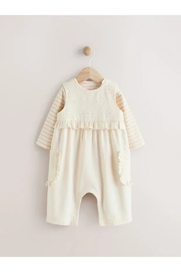 Детский комбинезон-боди с оборками Next Baby, Cream