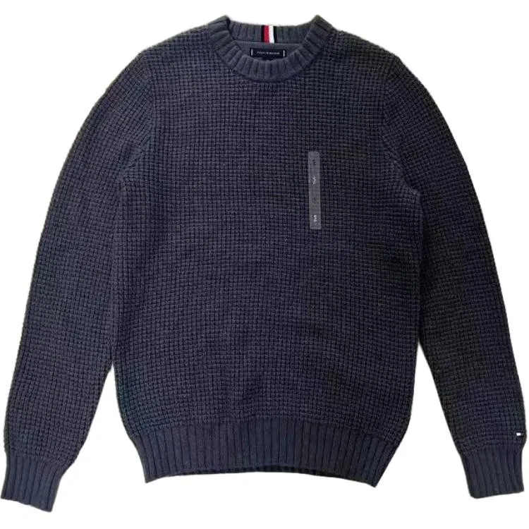 Мужской свитер с круглым вырезом Black Gray Tommy Hilfiger
