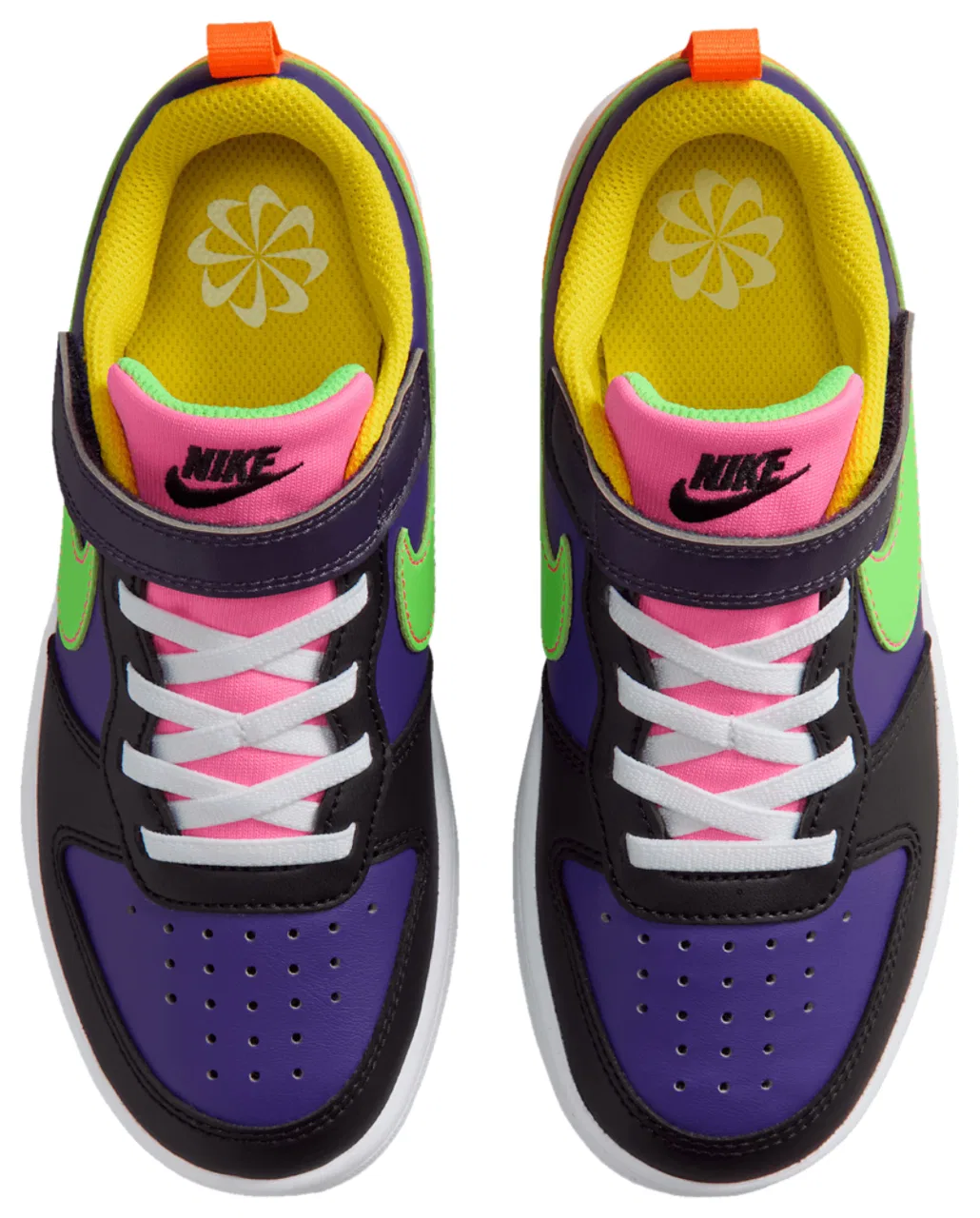 Кроссовки для мальчиков дошкольников Court Borough Low Recraft Nike, цвет Court Purple/Court Purple/Green Strike — фото 4